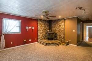 Wood burning fireplace