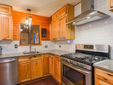 Beautiful Kitchen featuring Stainless steel appliances and butcher block counters!