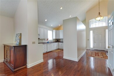 Gorgeous hardwood throughout.  The open floor plan
