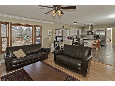 The open concept floor plan leads right into the s