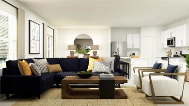 Virtually staged. Family room