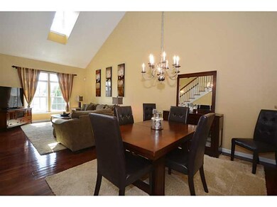 Dining Room. Brushed nickel chandelier.