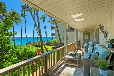 Spacious lanai with beautiful ocean views.