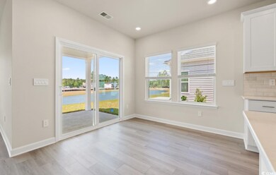 Unfurnished dining area with recessed lighting, li