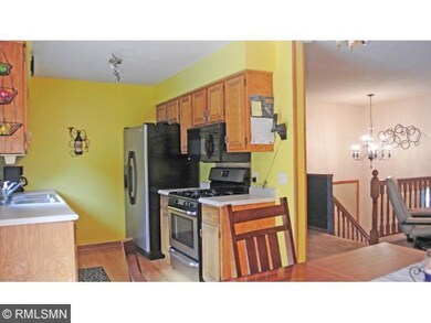 Beautiful wood floors in the dining room that walk