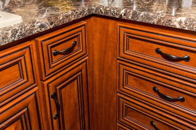 Hardware on kitchen cabinets
