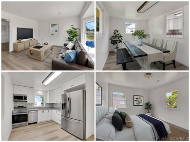 Living room with a healthy amount of sunlight and light hardwood floors