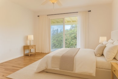 Virtually staged primary bedroom