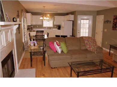 Newly installed wood flooring.