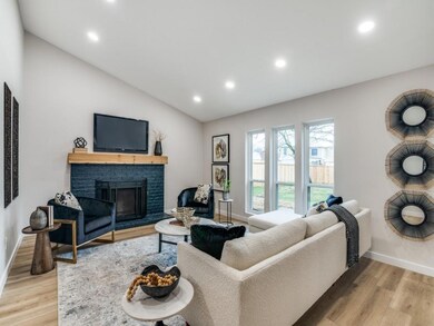 Living room featuring hardwood / wood-style floori