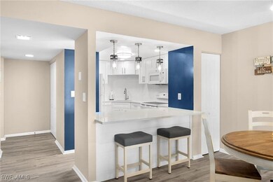 Kitchen with white cabinetry, sink, kitchen penins