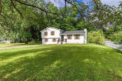 Tri-level home with a chimney