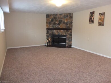 Family room in the lower level with gas fireplace 