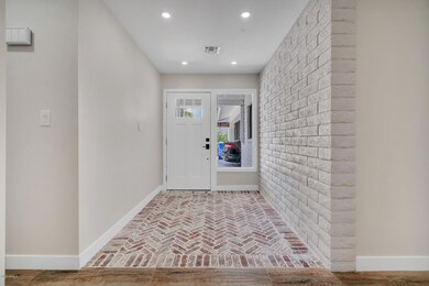 Herringbone brick entryway