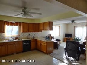 Kitchen open into living room area