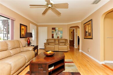 Living Room with Cove Ceiling