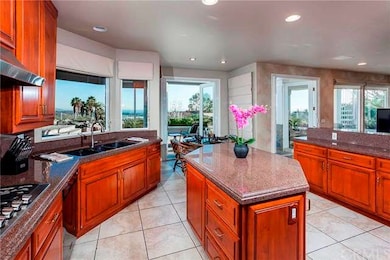 Designer kitchen with cherry cabinets, granite cou