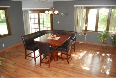 Dining room is spacious and has great natural ligh