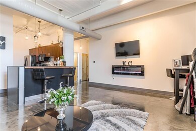 Painted ceilings and duct work give a fresh and modern feeling.