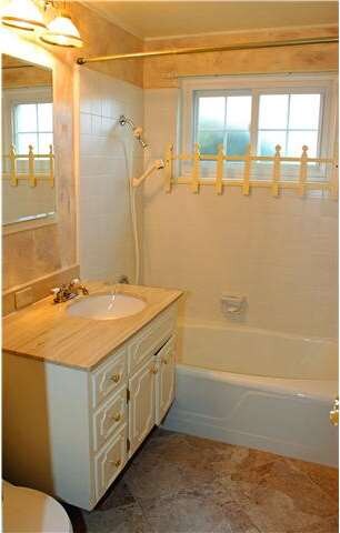 This bath is upgraded as well.  Extensive use of t