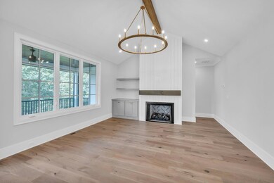 Great room with vaulted ceiling