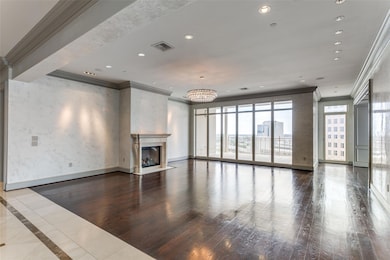 Unfurnished living room featuring an inviting chan
