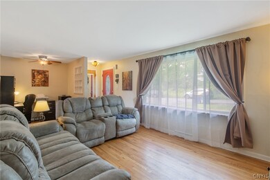 The entrance foyer opens into the living room.  No
