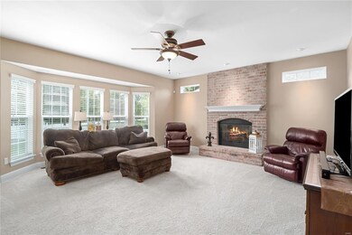 Very spacious family room with a floor to ceiling 