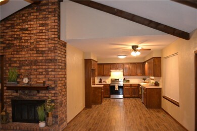 Large dining area opens to the kitchen and living 