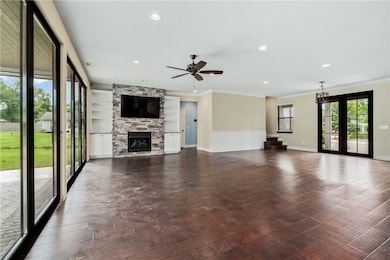 Floor to ceiling European triple latch doors