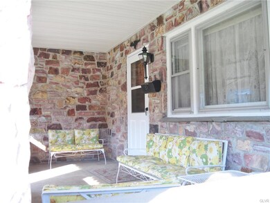 Covered Stone Front Porch