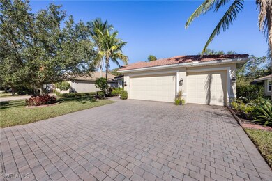 Garage with a lawn