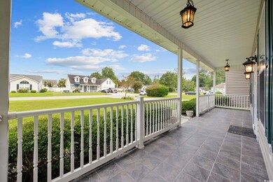 View of patio with covered porch