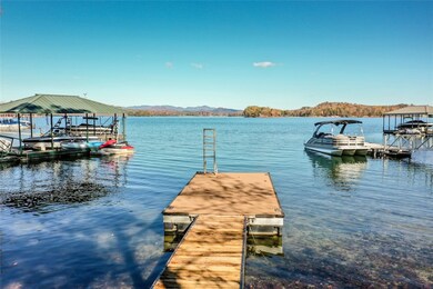 View of the Blue Ridge mountains from the dock.
