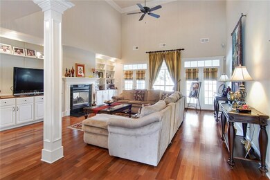 Family Room with 18 Foot Expansive Ceiling, Built