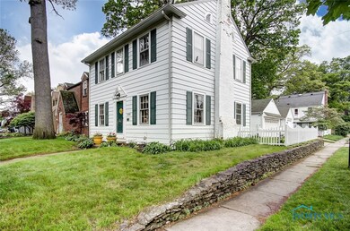 Flagstone lined corner lot