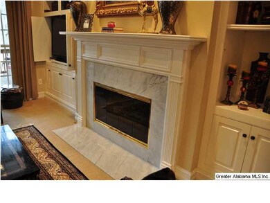 Gas fireplace with marble surround