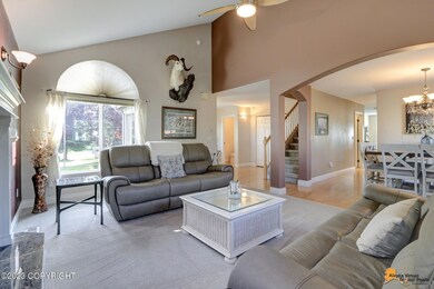 Cathedral ceilings in living room