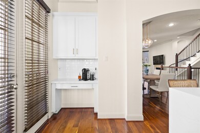 Start your day here—your built-in coffee bar is perfectly tucked away, offering a peaceful little nook to ease into the day before diving into work or errands.