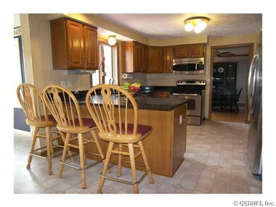 Kitchen. Handy breakfast bar!  Just to the left is