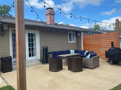 back patio with lights