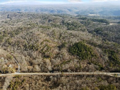 Aerial view with a mountain view and a wooded view