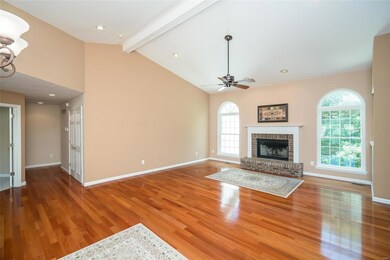 The great room features a lovely view of the park 