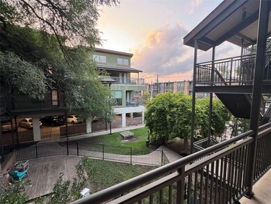 View of balcony at dusk