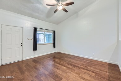 Living area with wood floors