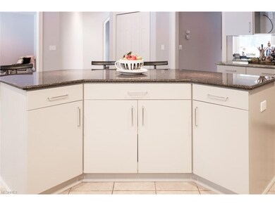 Granite countertop on kitchen island