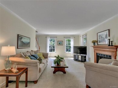 The Family room runs the length of the house with 