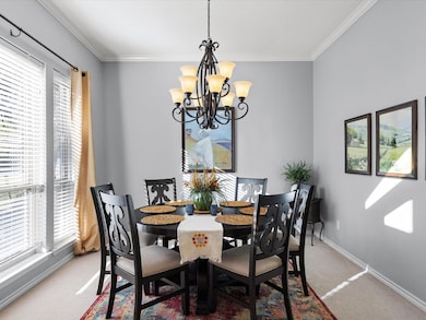 Dining room with glass doors