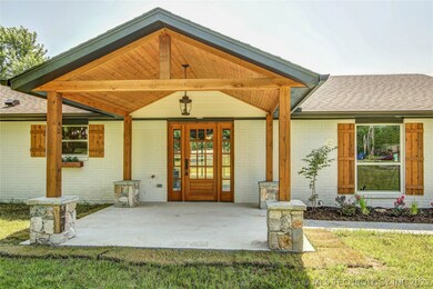 Custom front door with large porch.