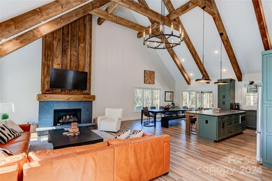 Vaulted ceiling in living area